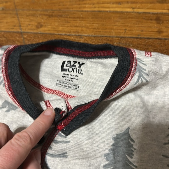 Lazy One “Take A Hike” Kids One Piece Pajamas, Sz 12 - Picture 3 of 4